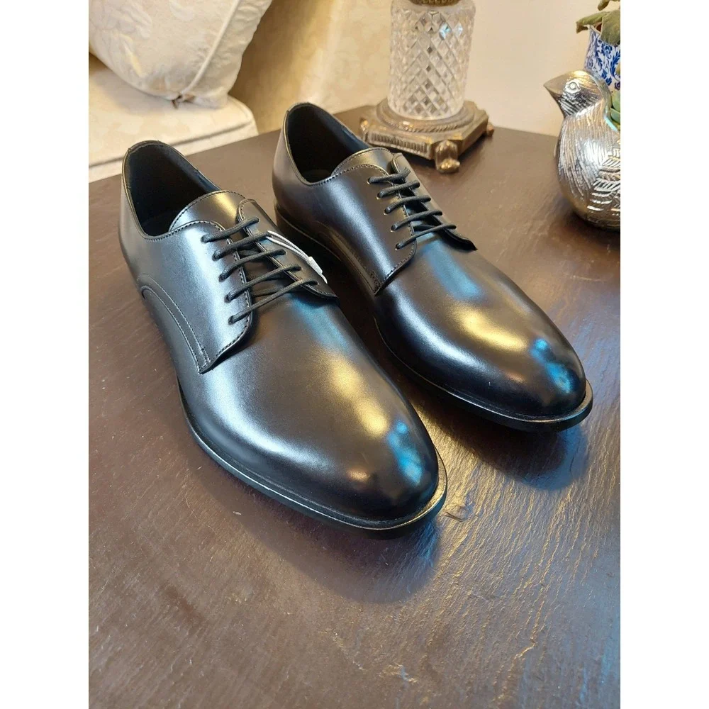 Geox Men's U Saymore 2 Leather Oxford Italian Dress Shoes Black EU 38/US 8 NEW!